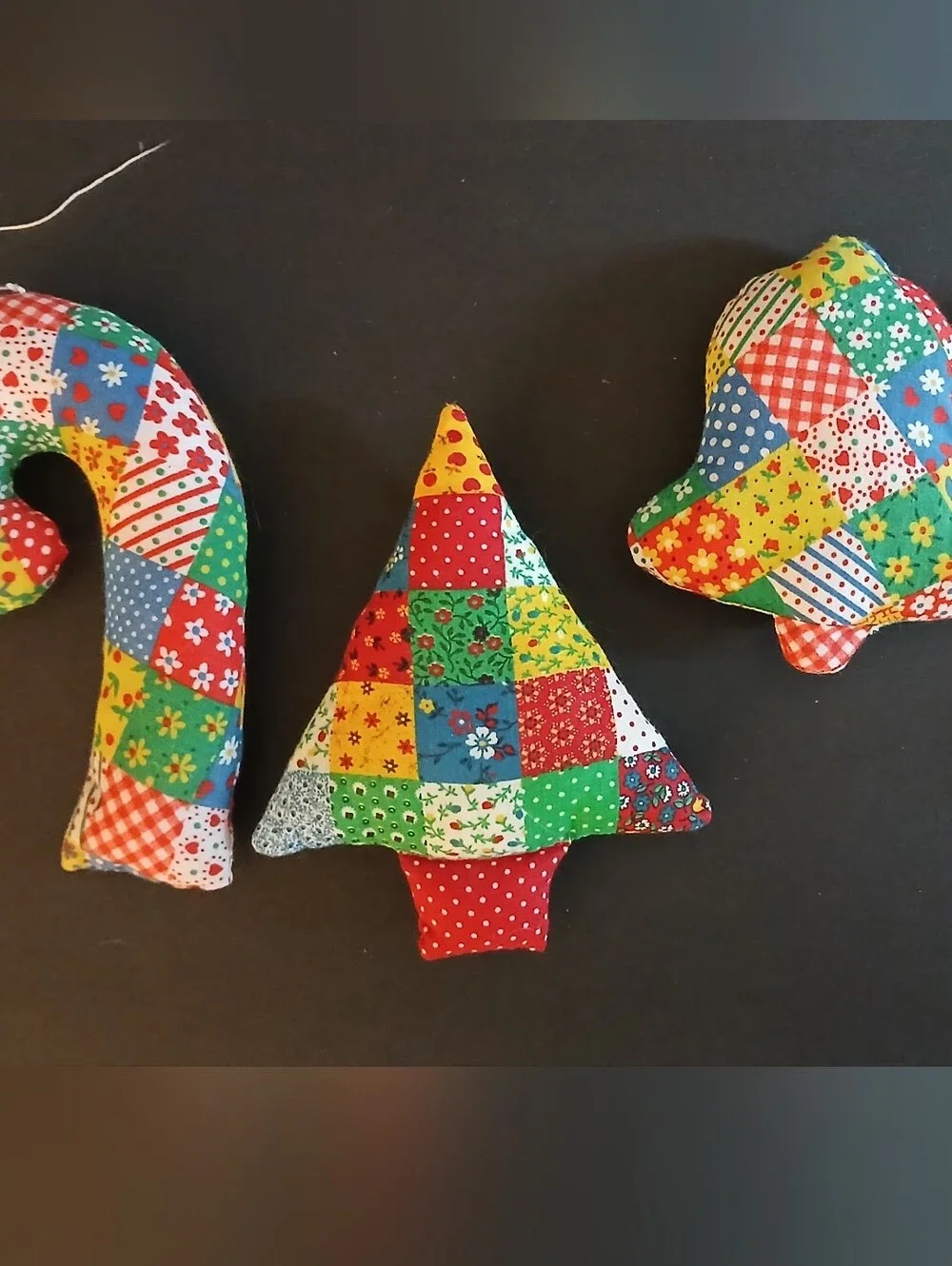 Vintage Handmade Fabric Stuffed Christmas Ornaments (17) Retro, Kitchy, 70s